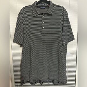 VTG Polo Golf Ralph Lauren Black & White Vintage Lisle Polo Shirt, Men’s Size XL